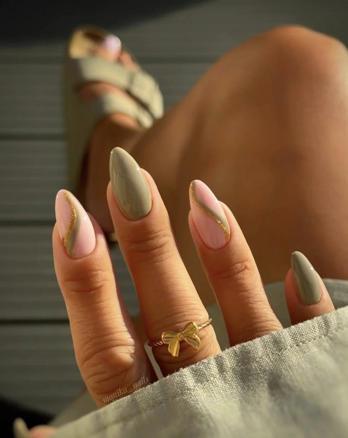 sage green nail design 