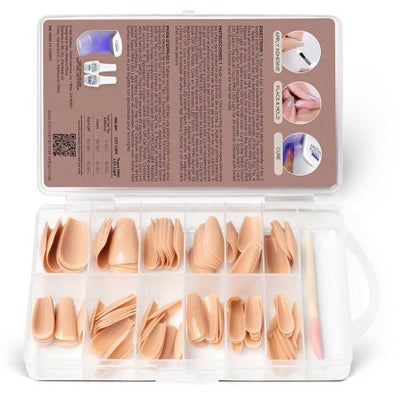 Gelish Soft Gel Tips Medium Coffin Nude – Natural Look Nail Extensions Gelish Soft Gel