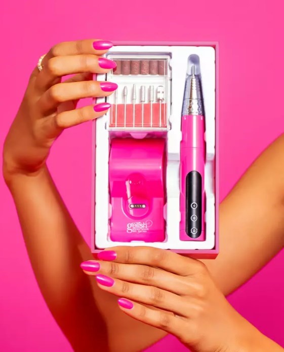 Gelish Go File Wireless E-File – Cordless Electric Nail File with Power Dock & Smart Display Gelish