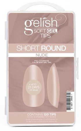 Gelish Soft Gel Tips Short Round Nude – Ready-to-Wear Nude Tips Gelish Soft Gel