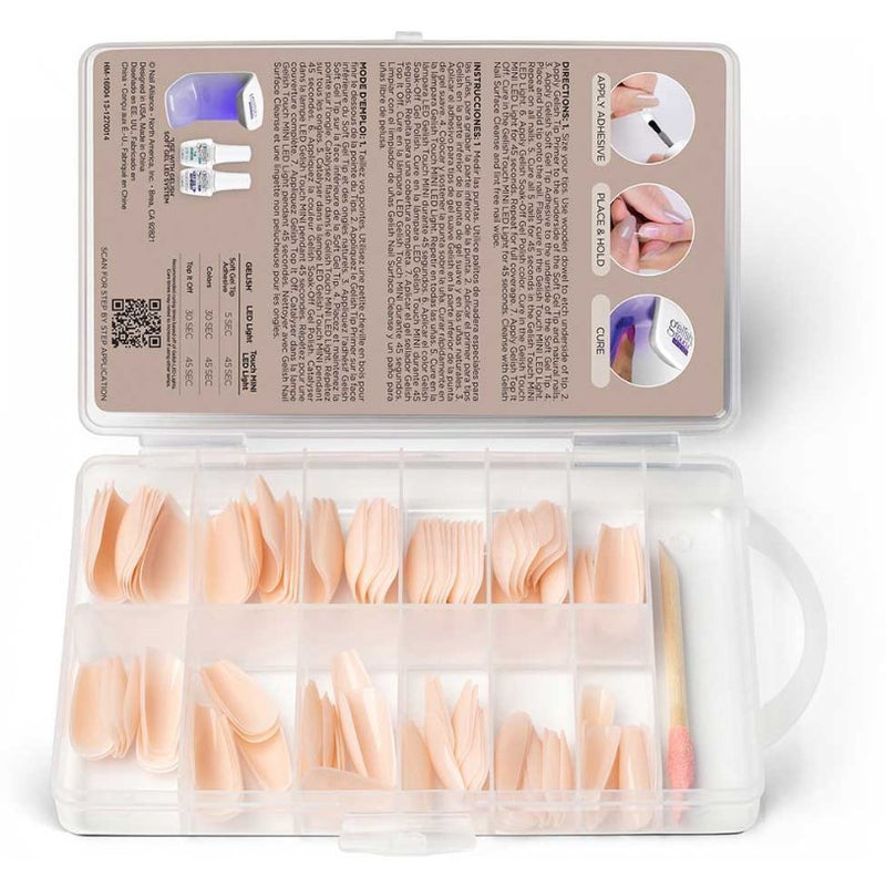 Gelish Soft Gel Tips Medium Coffin Light Nude – Light Nude Pre-Shaped Tips Gelish Soft Gel