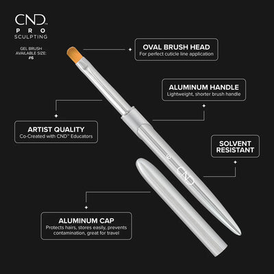CND Pro Sculpting Gel Brush #6 – Oval Precision Brush for Gel Application Universalus CND