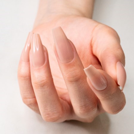 Gelish Soft Gel Tips Medium Coffin Pink Nude – Elegant Pink Nude Tips Gelish Soft Gel