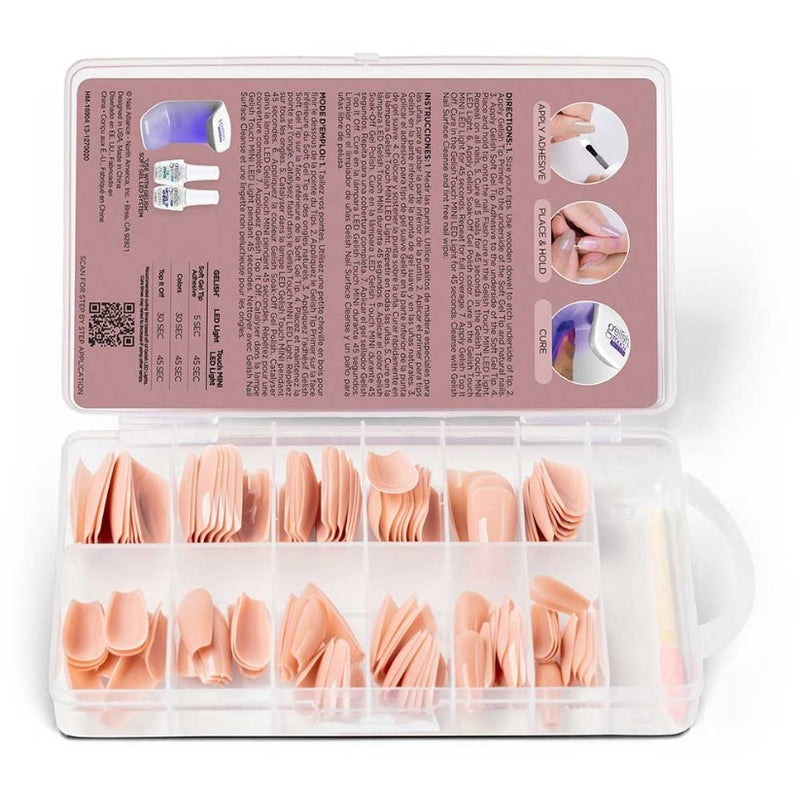 Gelish Soft Gel Tips Medium Coffin Pink Nude – Elegant Pink Nude Tips Gelish Soft Gel